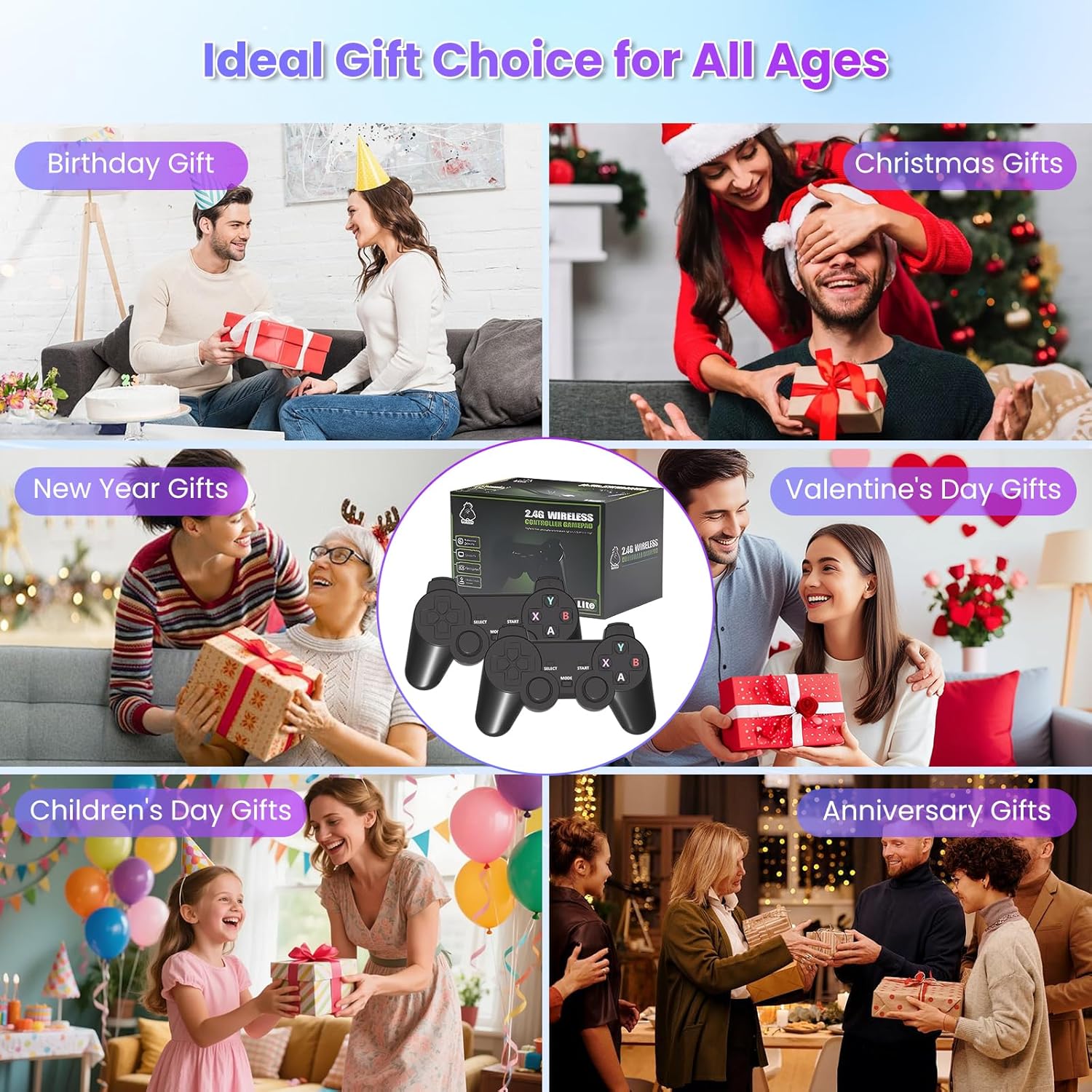 Consola Retro Game Stick 4K + 2 Mandos Inalámbricos (10.000 Juegos)