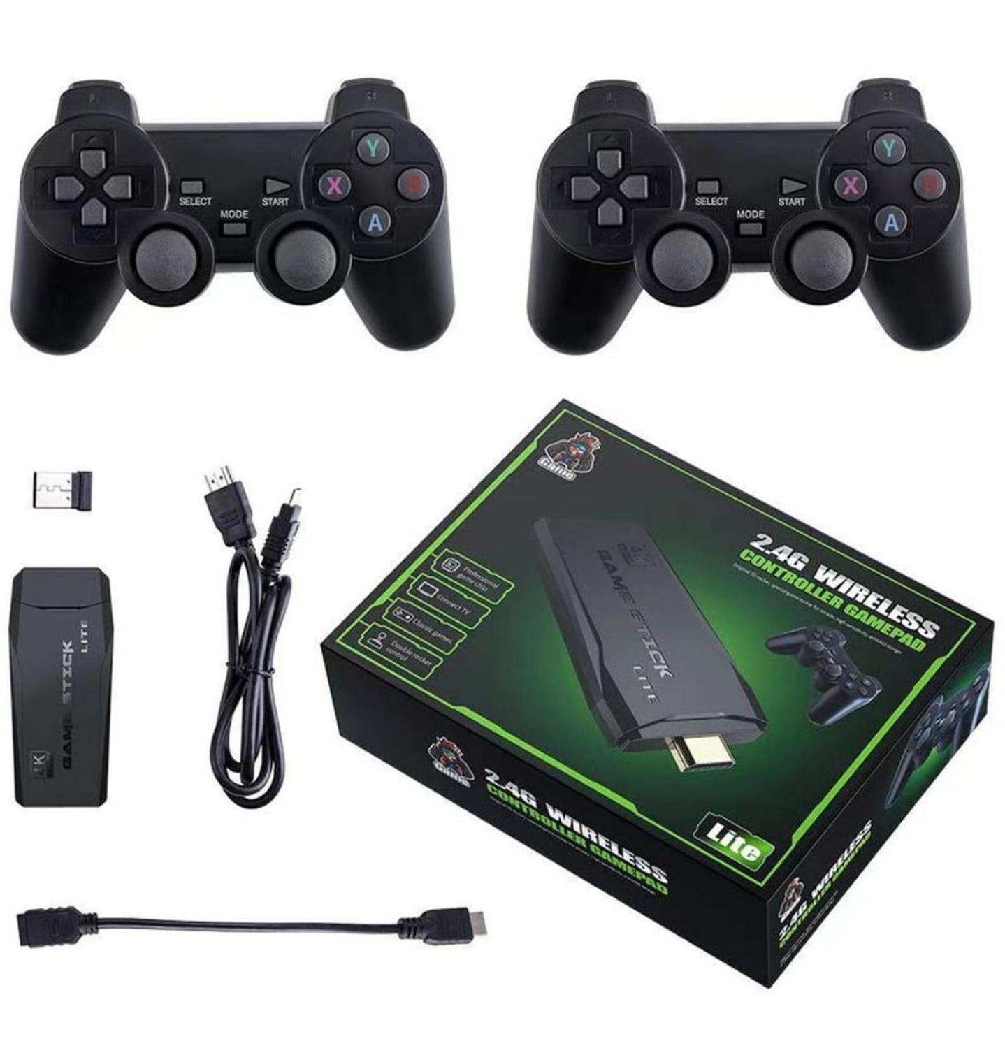 Consola Retro Game Stick 4K + 2 Mandos Inalámbricos (10.000 Juegos)